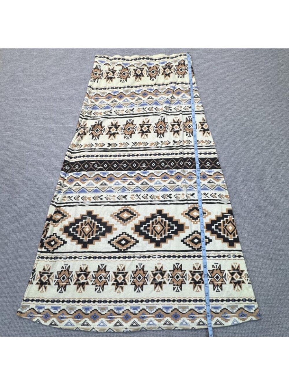Angie Maxi A-Line Skirt Womens Size Small Light Yellow Geometric Pull On Aztec - Picture 11 of 15